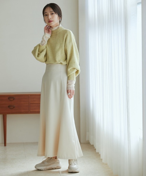 VIS(ビス)の「【洗える】ミドルゲージメランジ畦ハイネックニット(ニット/セーター・レディース・グレー/イエロー系その他/オレンジ系その他/ブラウン系その他2・FREE)」の20枚目の写真