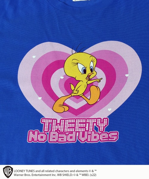 4GEEKS BY SPIRALGIRL（フォーギークスバイスパイラルガール）の「【Looney Tunes/トゥイーティー】80thアニバーサリーTシャツ（Tシャツ/カットソー・レディース・ブルー・FREE）」の4枚目の写真