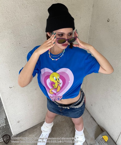 4GEEKS BY SPIRALGIRL（フォーギークスバイスパイラルガール）の「【Looney Tunes/トゥイーティー】80thアニバーサリーTシャツ（Tシャツ/カットソー・レディース・ブルー・FREE）」の5枚目の写真