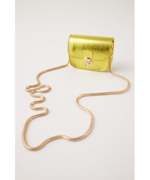 MOUSSY（マウジー）の「SNAKE CHAIN FLAP MINI バッグ（ショルダーバッグ・レディース・ゴールド/ブラック・FREE）」の14枚目の写真