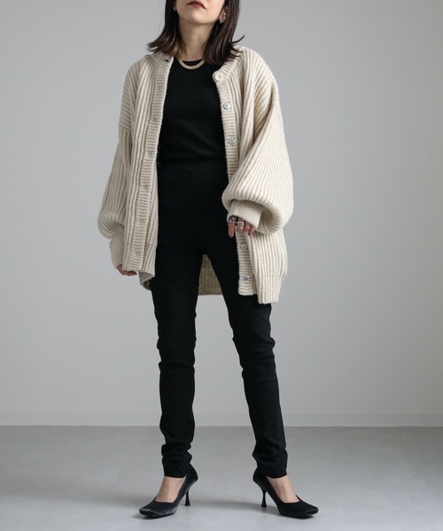 ap retro（アプレトロ）の「AW モヘアタッチボリュームスリーブカーディガン（カーディガン/ボレロ・レディース・ブラック/オレンジ/グリーン/アイボリー・FREE）」の13枚目の写真