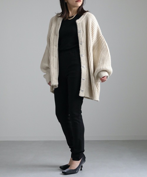 ap retro（アプレトロ）の「AW モヘアタッチボリュームスリーブカーディガン（カーディガン/ボレロ・レディース・ブラック/オレンジ/グリーン/アイボリー・FREE）」の15枚目の写真