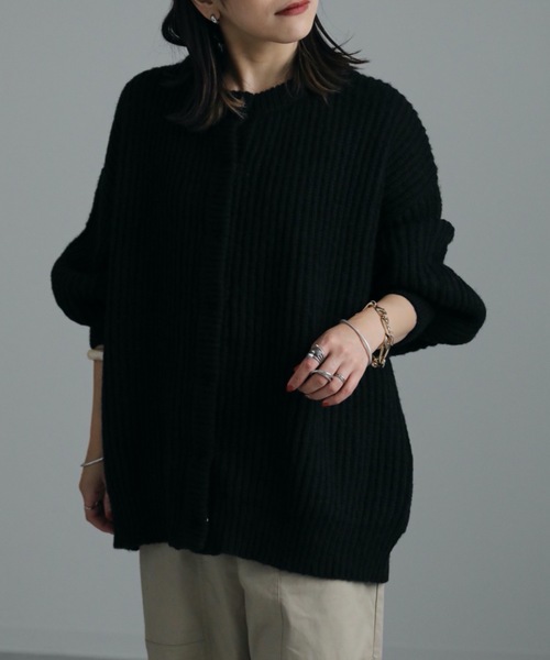 ap retro（アプレトロ）の「AW モヘアタッチボリュームスリーブカーディガン（カーディガン/ボレロ・レディース・ブラック/オレンジ/グリーン/アイボリー・FREE）」の21枚目の写真