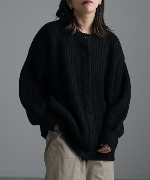 ap retro（アプレトロ）の「AW モヘアタッチボリュームスリーブカーディガン（カーディガン/ボレロ・レディース・ブラック/オレンジ/グリーン/アイボリー・FREE）」の19枚目の写真