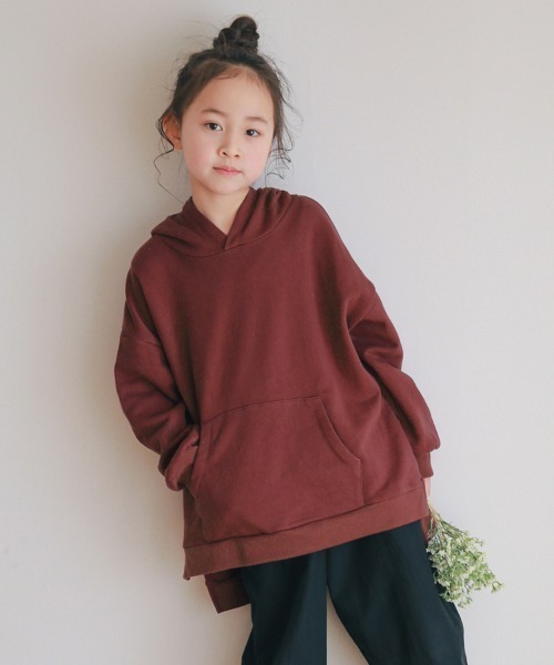 NHT（エヌエイチティー）の「NHT/エヌエイチティー ビッグパーカー（スウェット・キッズ・ベージュ/レッド系その他・110cm/120cm/130cm/140cm/150cm）」の2枚目の写真