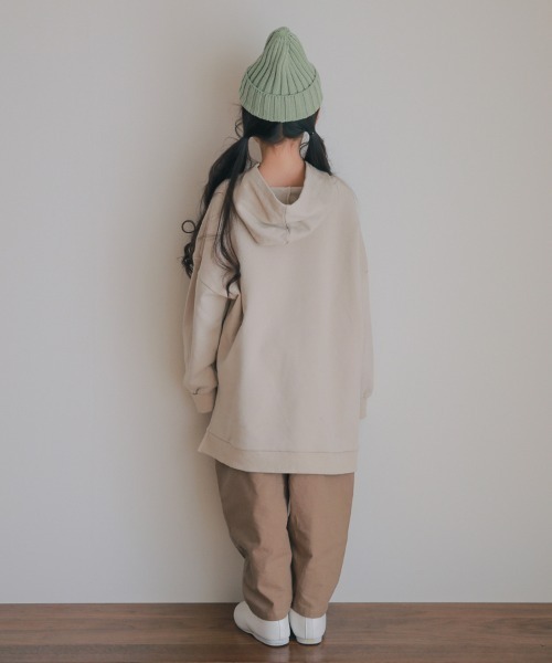 NHT（エヌエイチティー）の「NHT/エヌエイチティー ビッグパーカー（スウェット・キッズ・ベージュ/レッド系その他・110cm/120cm/130cm/140cm/150cm）」の5枚目の写真