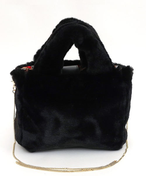 COOCO（クーコ）の「リバーシブルエコファーミニバッグ（ショルダーバッグ・レディース・ブラック/オフホワイト/オレンジ/ブルー・9）」の3枚目の写真