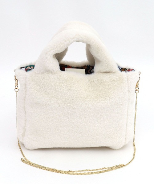 COOCO（クーコ）の「リバーシブルエコファーミニバッグ（ショルダーバッグ・レディース・ブラック/オフホワイト/オレンジ/ブルー・9）」の9枚目の写真