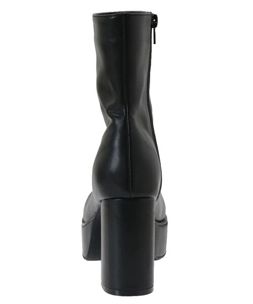 MERCURYDUO（マーキュリーデュオ）の「プラットフォームショートブーツ（ブーツ・レディース・ブラック/アイボリー・38/36）」の6枚目の写真