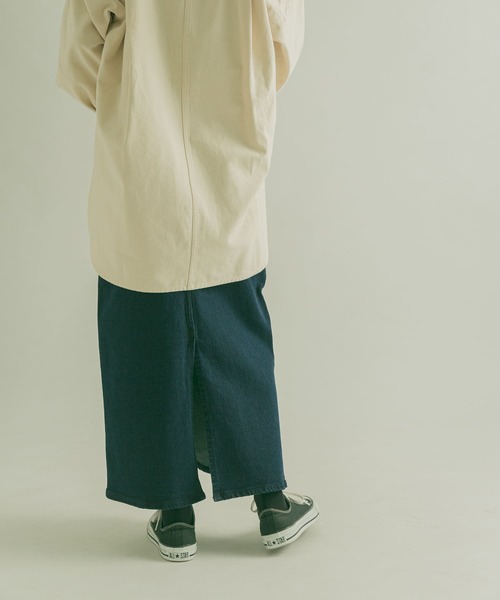 FORK&SPOON（フォークアンドスプーン）の「FORK&SPOON　オーガニックコットンデニムストレートスカート（スカート・レディース・ブルー系その他/ワンウォッシュ・1/2）」の5枚目の写真