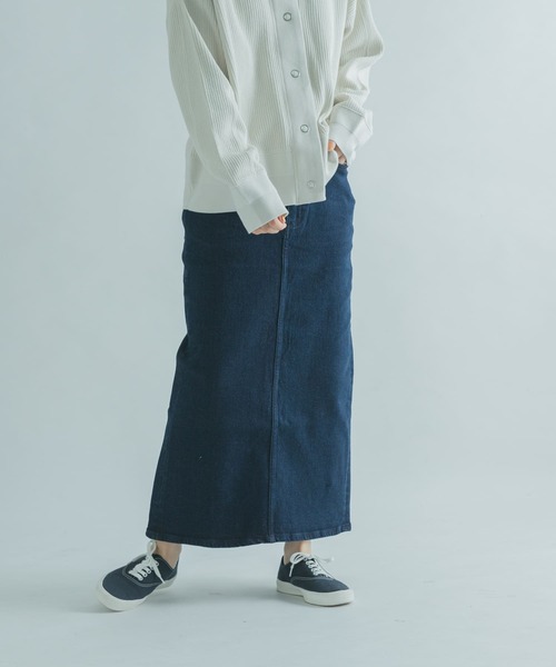FORK&SPOON（フォークアンドスプーン）の「FORK&SPOON　オーガニックコットンデニムストレートスカート（スカート・レディース・ブルー系その他/ワンウォッシュ・1/2）」の15枚目の写真