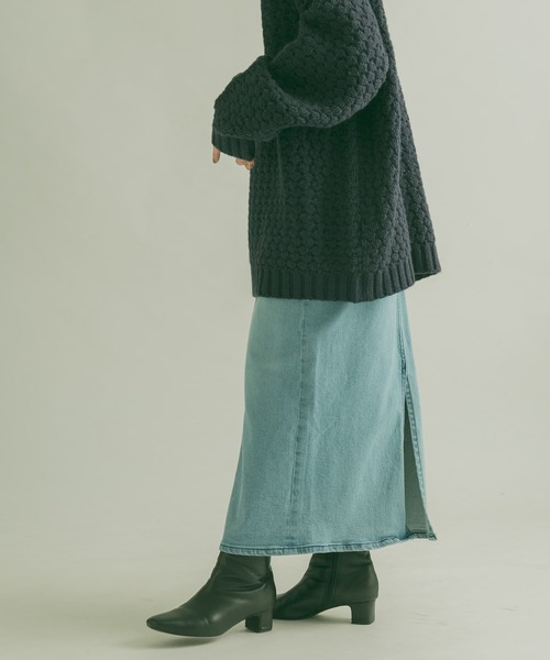 FORK&SPOON（フォークアンドスプーン）の「FORK&SPOON　オーガニックコットンデニムストレートスカート（スカート・レディース・ブルー系その他/ワンウォッシュ・1/2）」の22枚目の写真