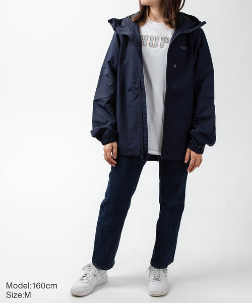 HUF（ハフ）の「HUF ESSENTIALS ZIP STANDARD SHELL JACKET ハフ エッセンシャル ジップ スタンダード シェル マウンテンパーカー（マウンテンパーカー・メンズ・ブラック/ネイビー・SMALL/MEDIUM/LARGE/X-LARGE）」の14枚目の写真