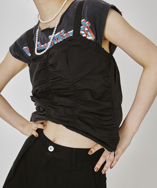 M TO R（ムウトアール）の「［TOPS］VTG GATHER CAMISOLE（キャミソール・レディース・ブラック・38/36）」の7枚目の写真