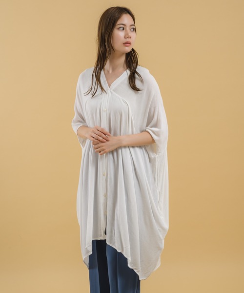 KATHARINE ROSS（キャサリンロス）の「【KATHARINE ROSS】クレープテントシルエットチュニック（チュニック・レディース・カーキ/チャコールグレー/ホワイト・MEDIUM）」の6枚目の写真