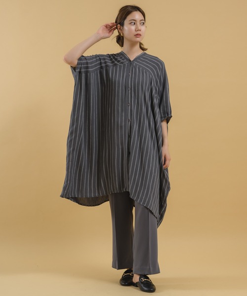 KATHARINE ROSS（キャサリンロス）の「【KATHARINE ROSS】クレープテントシルエットチュニック（チュニック・レディース・カーキ/チャコールグレー/ホワイト・MEDIUM）」の10枚目の写真