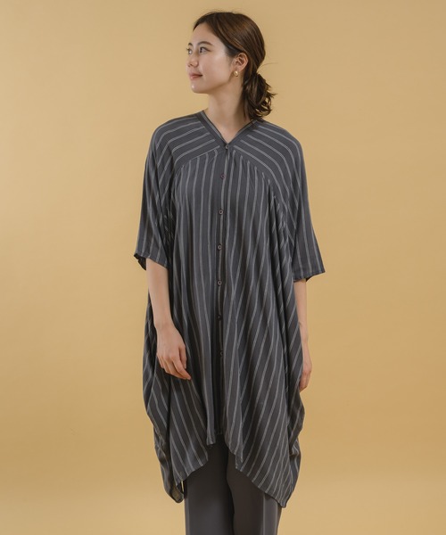 KATHARINE ROSS（キャサリンロス）の「【KATHARINE ROSS】クレープテントシルエットチュニック（チュニック・レディース・カーキ/チャコールグレー/ホワイト・MEDIUM）」の11枚目の写真