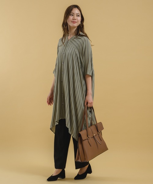 KATHARINE ROSS（キャサリンロス）の「【KATHARINE ROSS】クレープテントシルエットチュニック（チュニック・レディース・カーキ/チャコールグレー/ホワイト・MEDIUM）」の13枚目の写真