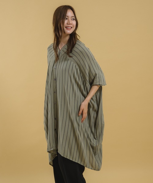 KATHARINE ROSS（キャサリンロス）の「【KATHARINE ROSS】クレープテントシルエットチュニック（チュニック・レディース・カーキ/チャコールグレー/ホワイト・MEDIUM）」の15枚目の写真