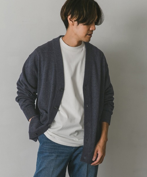 URBAN RESEARCH DOORS（アーバンリサーチドアーズ）の「インディゴライクニットカーディガン（カーディガン/ボレロ・メンズ・ブラック/ブルー/ネイビー・MEDIUM/LARGE）」の8枚目の写真