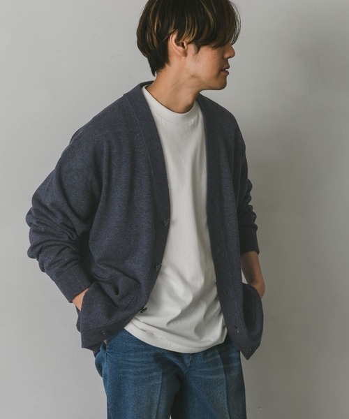 URBAN RESEARCH DOORS（アーバンリサーチドアーズ）の「インディゴライクニットカーディガン（カーディガン/ボレロ・メンズ・ブラック/ブルー/ネイビー・MEDIUM/LARGE）」の9枚目の写真