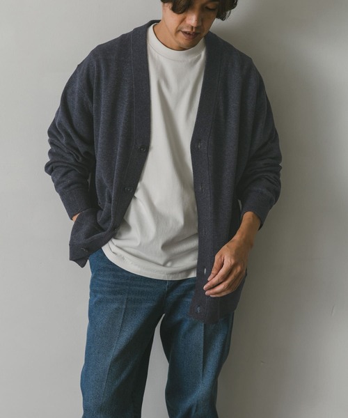 URBAN RESEARCH DOORS（アーバンリサーチドアーズ）の「インディゴライクニットカーディガン（カーディガン/ボレロ・メンズ・ブラック/ブルー/ネイビー・MEDIUM/LARGE）」の4枚目の写真