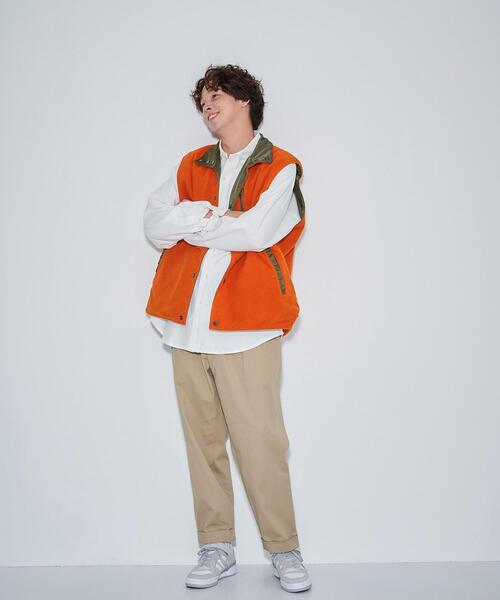 green label relaxing（グリーンレーベルリラクシング）の「【WEB限定】＜GLR or＞ 2way スタンド リバーシブル ベスト -ユニセックス-（ベスト・メンズ・ブラック/オリーブ・S/M/L）」の9枚目の写真