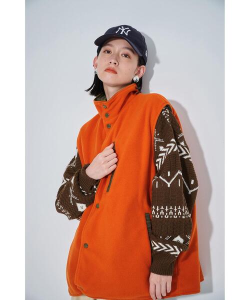 green label relaxing（グリーンレーベルリラクシング）の「【WEB限定】＜GLR or＞ 2way スタンド リバーシブル ベスト -ユニセックス-（ベスト・メンズ・ブラック/オリーブ・S/M/L）」の13枚目の写真