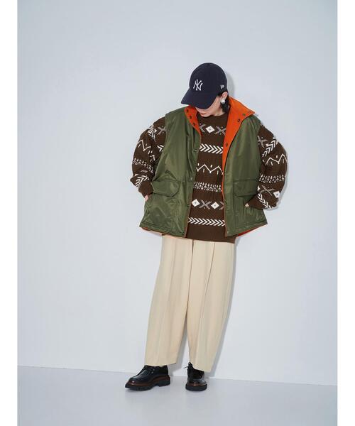 green label relaxing（グリーンレーベルリラクシング）の「【WEB限定】＜GLR or＞ 2way スタンド リバーシブル ベスト -ユニセックス-（ベスト・メンズ・ブラック/オリーブ・S/M/L）」の15枚目の写真