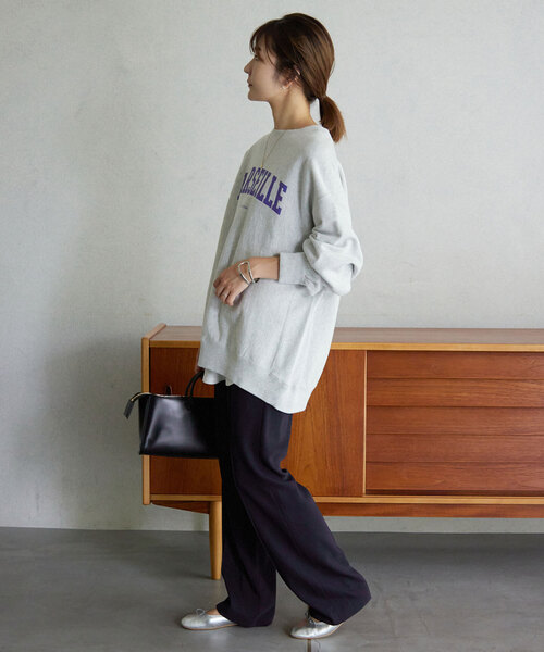 SLOBE IENAホワイト ピンタックセミフレアパンツ 4サイズ展開》ピンタックセミフレアパンツ（その他パンツ