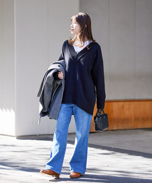 ウォッシャブルアウトリンクVネックプルオーバー