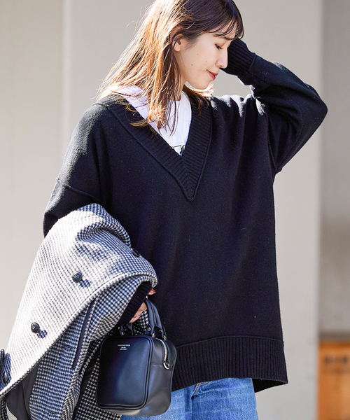 ウォッシャブルアウトリンクVネックプルオーバー