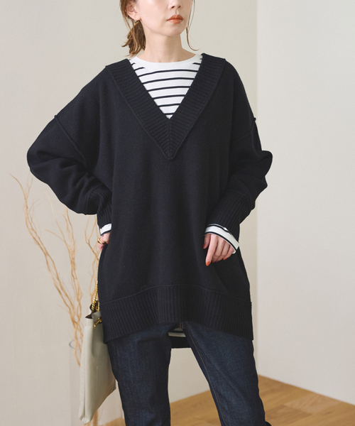 ウォッシャブルアウトリンクVネックプルオーバー