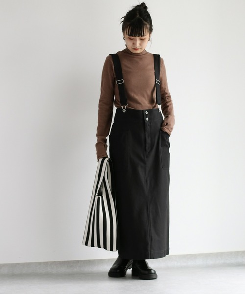 GUNG HO（ガンホー）の「【GUNG HO】サスペンダースカート（スカート・レディース・ブラック/オリーブ・M）」の2枚目の写真