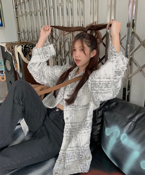 Jewelobe（ジュエローブ）の「ツイードルーズCPOジャケット（ブルゾン・レディース・オフホワイト・FREE）」の7枚目の写真