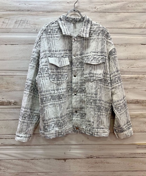 Jewelobe（ジュエローブ）の「ツイードルーズCPOジャケット（ブルゾン・レディース・オフホワイト・FREE）」の5枚目の写真