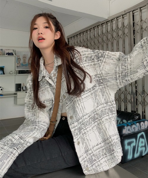 Jewelobe（ジュエローブ）の「ツイードルーズCPOジャケット（ブルゾン・レディース・オフホワイト・FREE）」の20枚目の写真