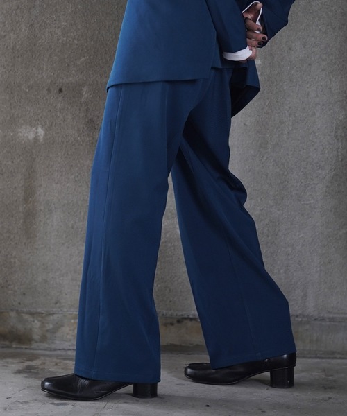 G.O.C（ジーオーシー）の「TR オーバーサイズ 2Bピークド W テーラード JK ＋ TR タック ワイド スラックス（テーラードジャケット・メンズ・ブラック/ワイン/ブルー/グリーン/ホワイト/チャコールグレー・SMALL/LARGE/MEDIUM）」の8枚目の写真