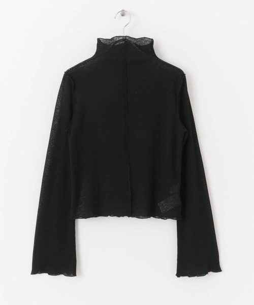 HEYUMM(ヘユム)の「カラーシアーメロータートルトップス(Tシャツ/カットソー・レディース・ブラック/ピンク/オレンジ/グリーン・ONE)」の7枚目の写真