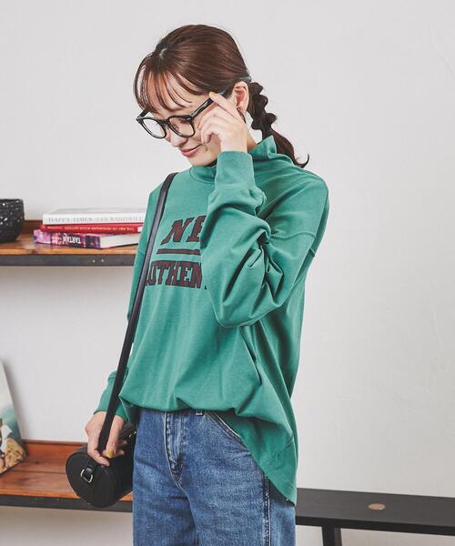 coen（コーエン）の「USAコットンロゴプリントオフタートルロングスリーブTシャツ（Tシャツ/カットソー・レディース・ホワイト/ケリー/ナチュラル・L/M）」の14枚目の写真