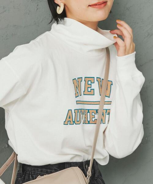 coen（コーエン）の「USAコットンロゴプリントオフタートルロングスリーブTシャツ（Tシャツ/カットソー・レディース・ホワイト/ケリー/ナチュラル・L/M）」の13枚目の写真