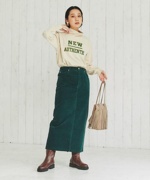 coen（コーエン）の「USAコットンロゴプリントオフタートルロングスリーブTシャツ（Tシャツ/カットソー・レディース・ホワイト/ケリー/ナチュラル・L/M）」の9枚目の写真