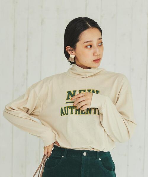 coen（コーエン）の「USAコットンロゴプリントオフタートルロングスリーブTシャツ（Tシャツ/カットソー・レディース・ホワイト/ケリー/ナチュラル・L/M）」の8枚目の写真