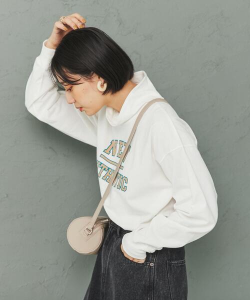 coen（コーエン）の「USAコットンロゴプリントオフタートルロングスリーブTシャツ（Tシャツ/カットソー・レディース・ホワイト/ケリー/ナチュラル・L/M）」の5枚目の写真