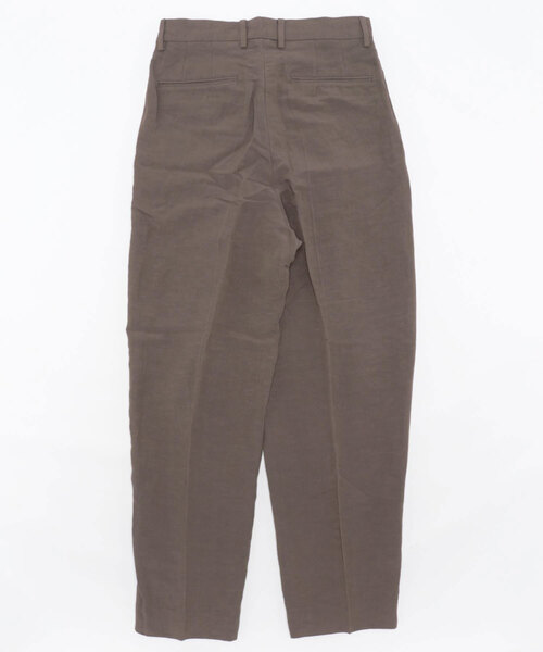 MR.GENTLEMAN（ミスタージェントルマン）の「【MISTERGENTLEMAN】LINEN HIGH WAIST TUCKED TROUSERS（スラックス・メンズ・ブラウン・MEDIUM/SMALL）」の2枚目の写真