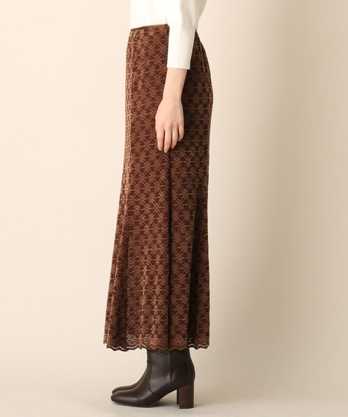 OPAQUE.CLIP（オペークドットクリップ）の「◆モールフラワーマーメイドスカート（スカート・レディース・ダークブラウン/パープル系・38/36）」の17枚目の写真