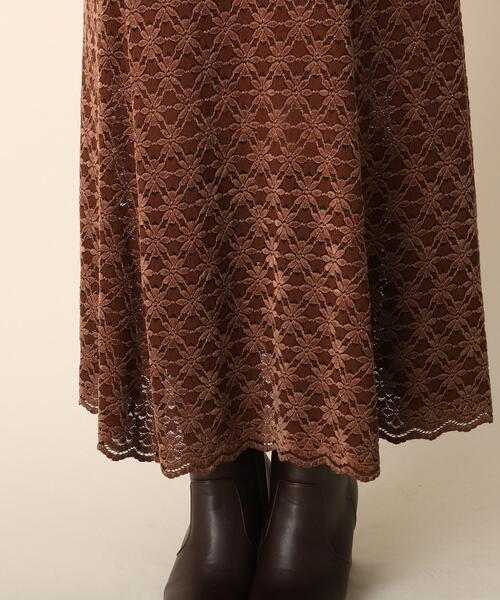 OPAQUE.CLIP（オペークドットクリップ）の「◆モールフラワーマーメイドスカート（スカート・レディース・ダークブラウン/パープル系・38/36）」の20枚目の写真