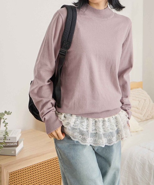 カシミヤタッチハイネックニット（ニット/セーター）｜CHAN ME