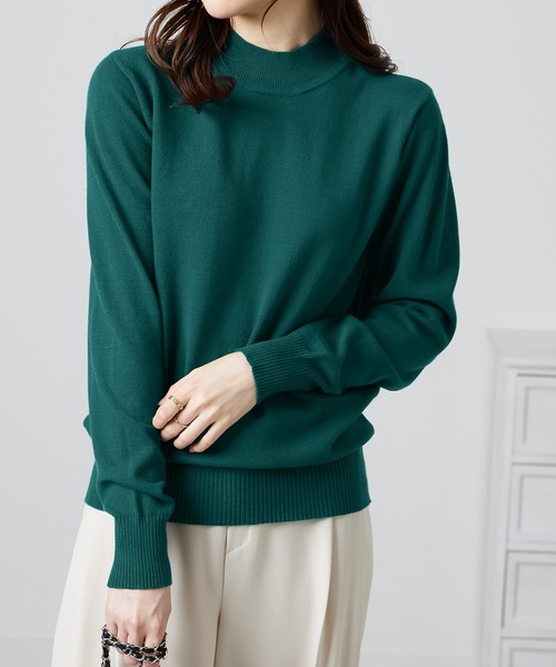 CHAN ME（チャンミ）の「カシミヤタッチハイネックニット（ニット/セーター・レディース・ベージュ/チャコール/コーラル/レッド/アイボリー/ブラック/ブルー/グリーン/ホワイト×ブラック/オレンジ/グレー/ラベンダー/ホワイト/ホワイト系その他・MEDIUM/LARGE/X-LARGE）」の9枚目の写真