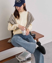 カシミヤタッチハイネックニット